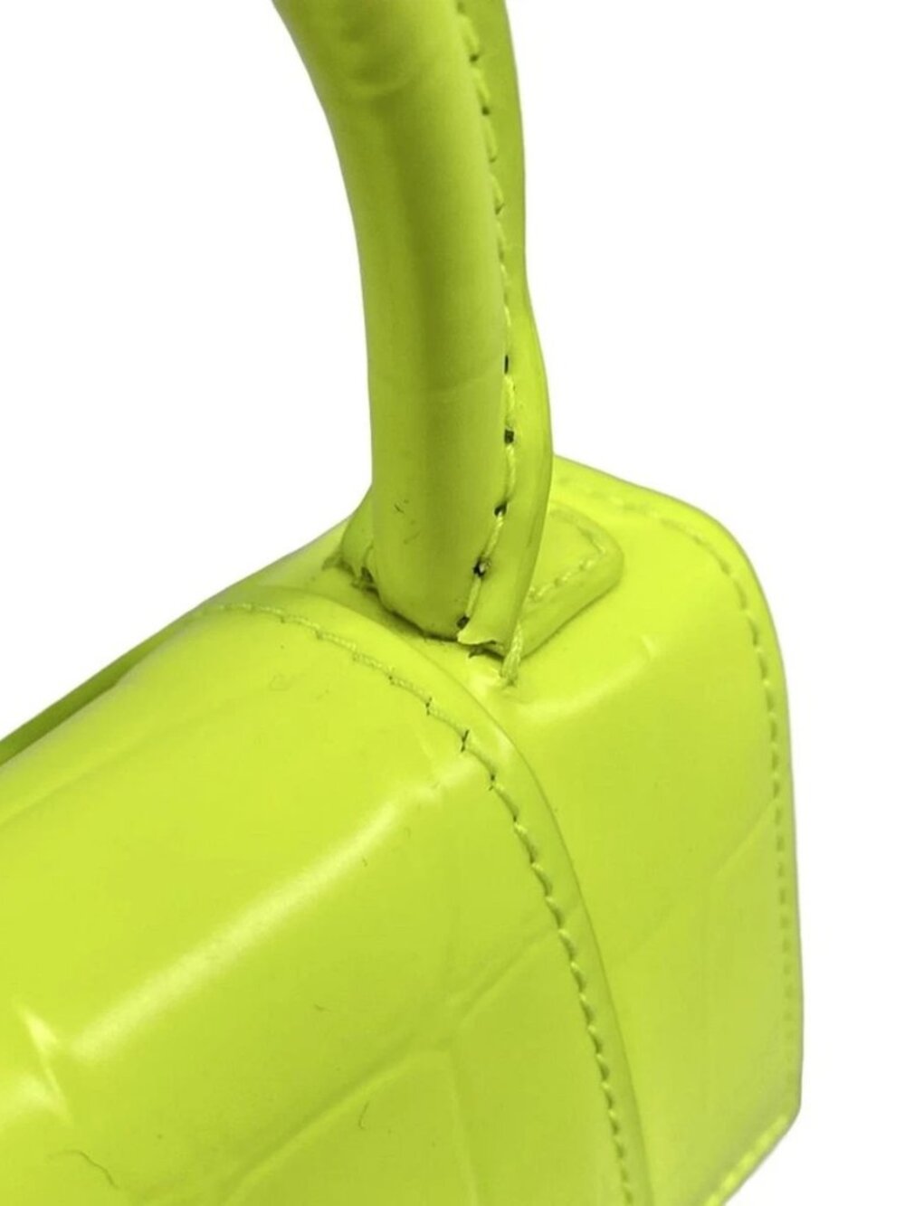 BALENCIAGA Hour Glass 637372 Yellow Green Leather Handbag - Picture 9 of 15